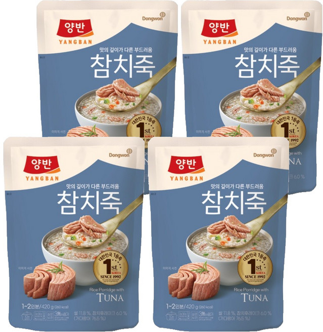 양반 참치죽, 420g, 4개