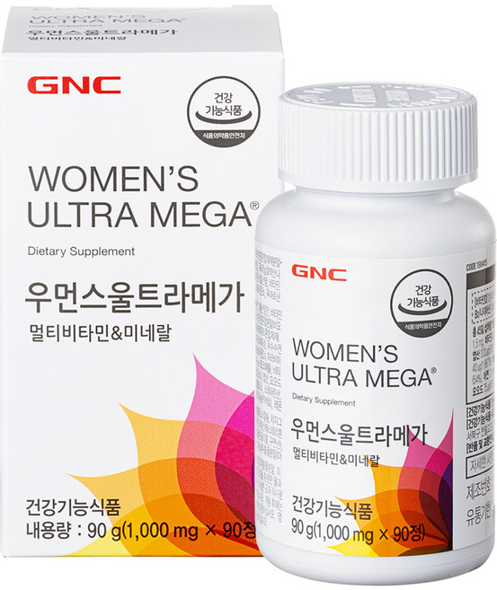 GNC 우먼스 울트라메가 멀티비타민 앤 미네랄, 90정, 1개
