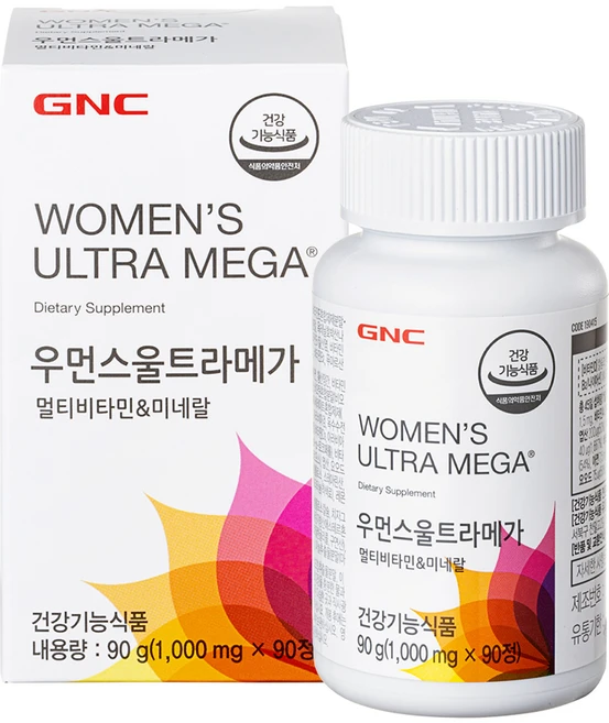GNC 우먼스 울트라메가 멀티비타민 앤 미네랄, 90정, 1개 - 쿠팡