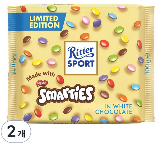 Ritter Sport Smarty's 白巧克力, 2個, 100g