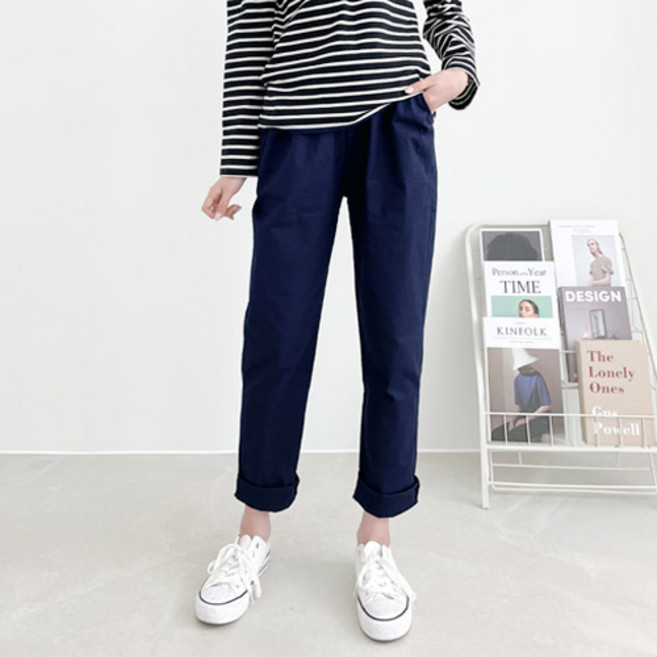 잘빠진 남녀공용 통기성 테이퍼트핏 스판 팬츠