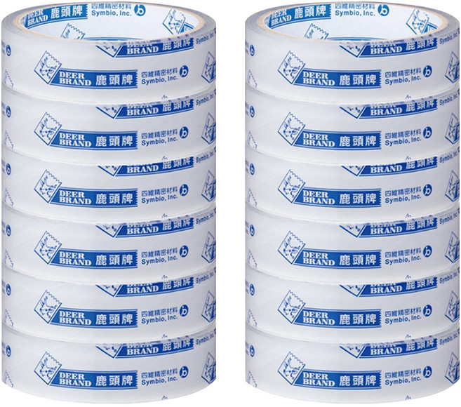 DEER BRAND 鹿頭牌 極亮透OPP超透明膠帶 24mm x 40Y 6捲, 透明, 2組