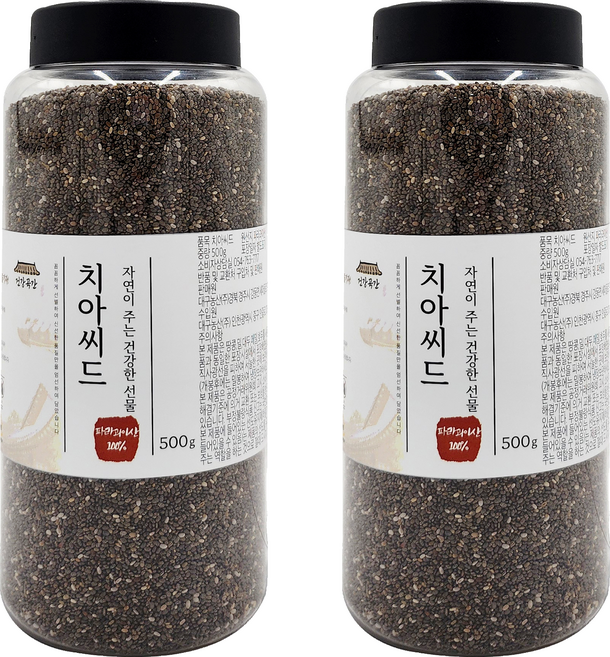 건강곡간 치아씨드 통, 500g, 2개