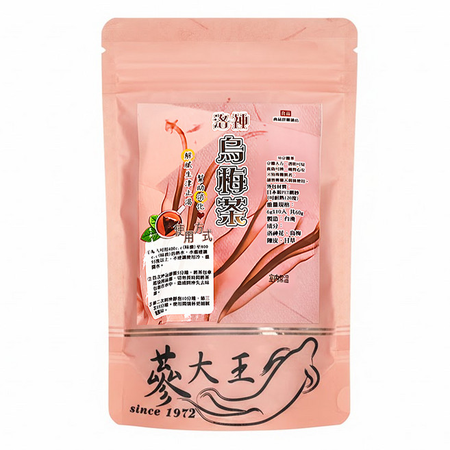 蔘大王 洛神烏梅茶包, 6g, 10包, 1袋