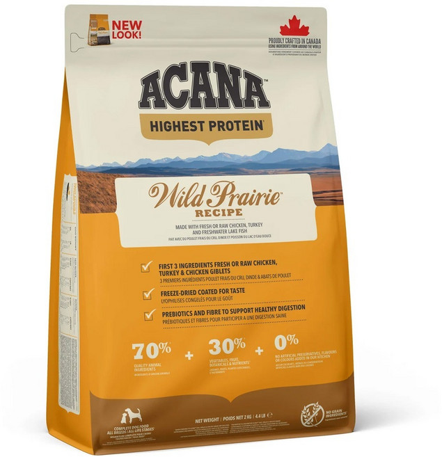 ACANA 愛肯拿 全齡犬 農場饗宴無穀乾飼料, 放養雞肉 + 火雞肉, 2kg, 1袋