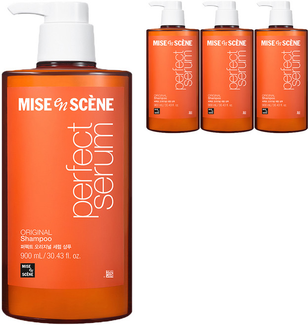 미쟝센 퍼펙트 오리지널 세럼 샴푸, 900ml, 4개