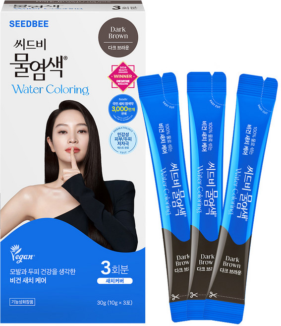 씨드비 프리미엄 물 염색제 3회분, 다크브라운, 1개