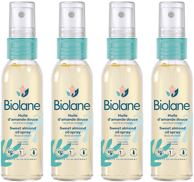비올란 베이비 스위트 아몬드 오일 스프레이, 4개, 75ml