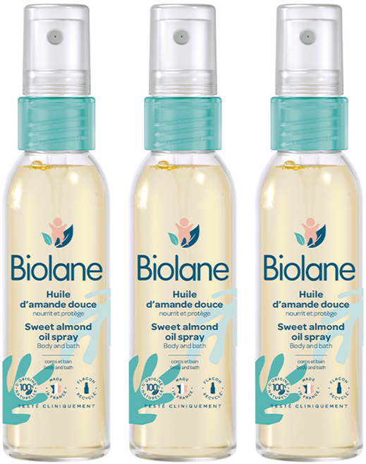 비올란 베이비 스위트 아몬드 오일 스프레이, 3개, 75ml