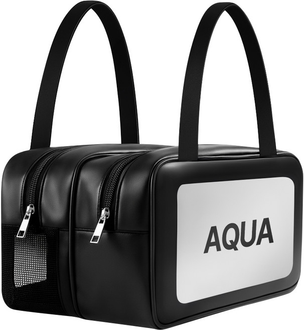 탐사 2중구조 방수 수영가방 부분 메쉬, 블랙