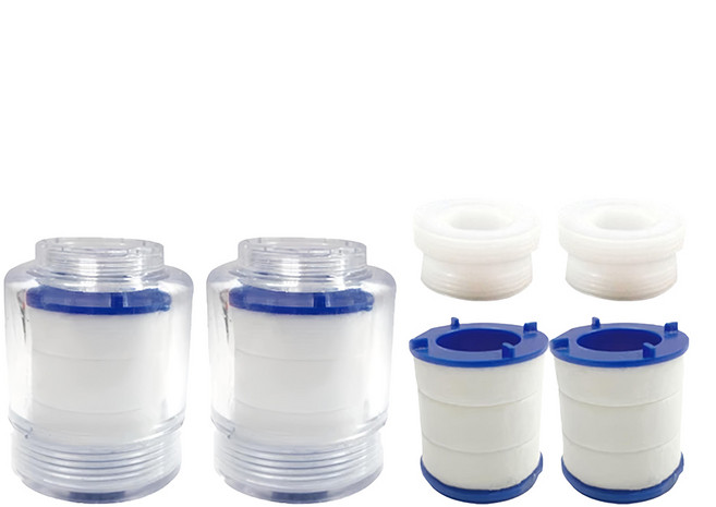 Water More 水摩爾 透明PP廚房過濾器 附內外牙轉接頭+替換濾芯, 2個