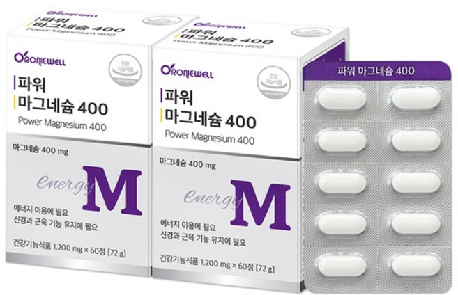 로니웰 파워 마그네슘 400, 2개, 60정