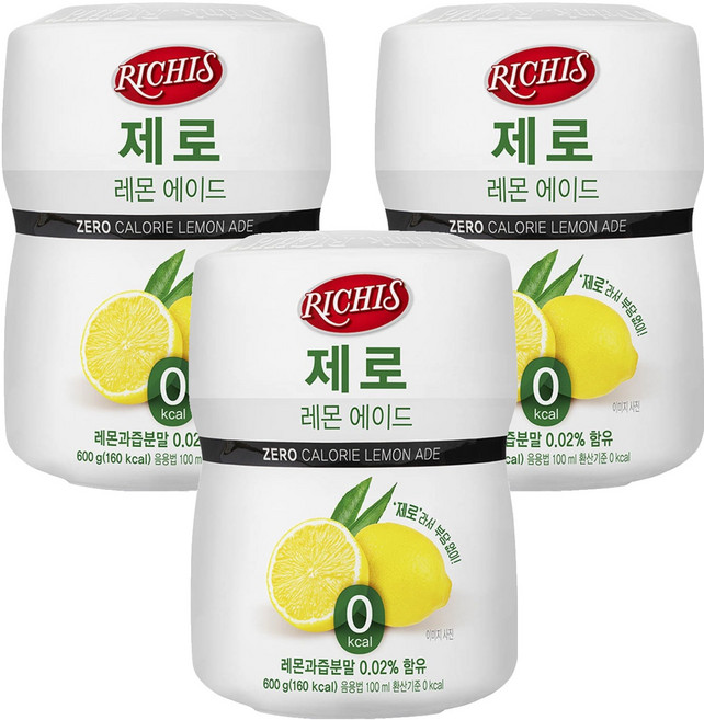 리치스 제로 레몬 에이드분말, 600g, 1개입, 3개