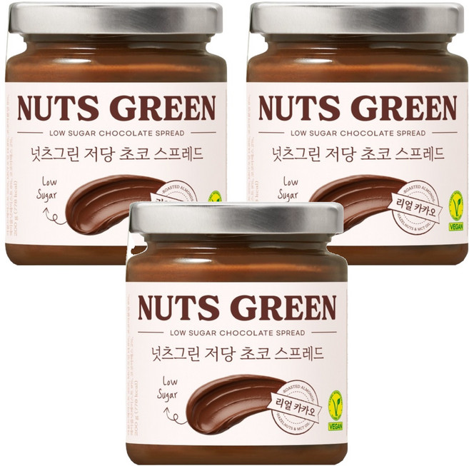 넛츠그린 저당 초코 스프레드, 3개, 200g