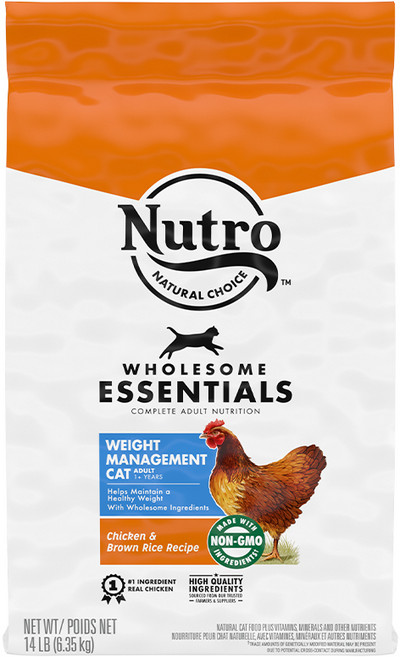 뉴트로 어덜트 고양이 체중관리용 현미 건식사료, 닭, 6.35kg, 1개