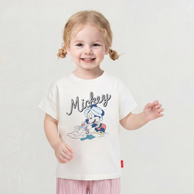 밀크마일 아동용 디즈니 베이비 미키마우스 샌드 플레이 티셔츠