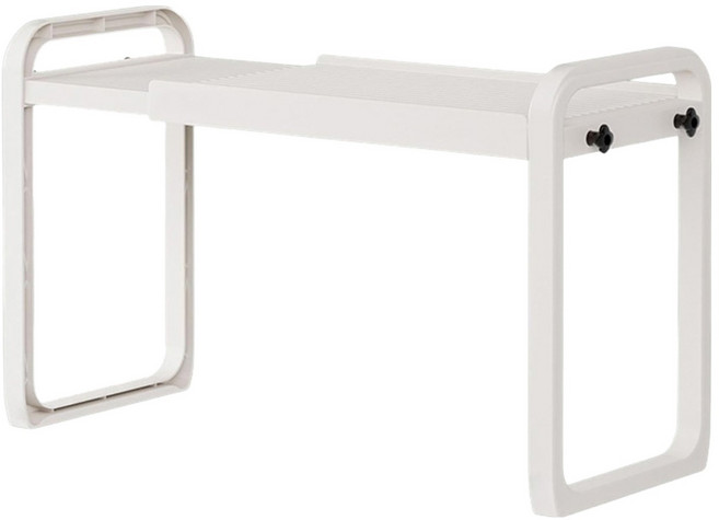 Mega 簡約多功能伸縮收納架 33 x 22 x 41~58cm, 純白, 1個