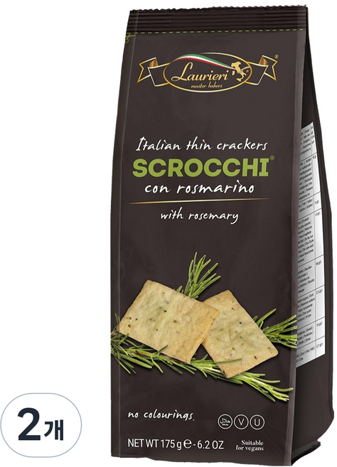 라우리에리마스터베이커스 스크로키 로즈마리 크래커, 175g, 2개