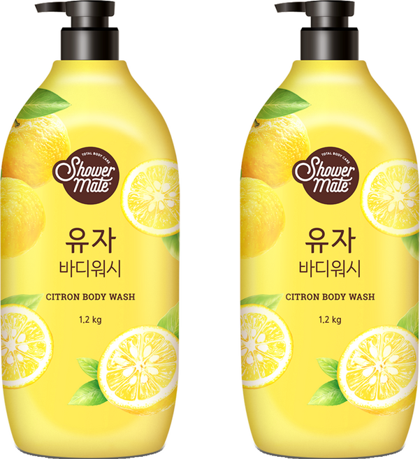 샤워메이트 바디워시 유자, 1.2kg, 2개