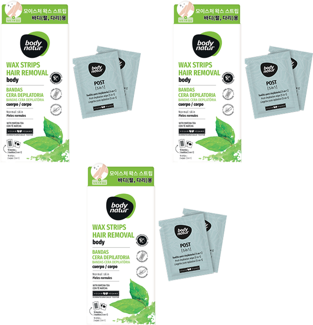바디네이처 마차티 왁스스트립 팔/다리용, 3개