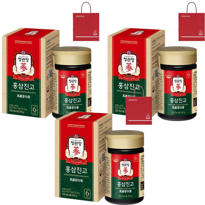 정관장 정품 홍삼진고+쇼핑백, 250g, 3세트