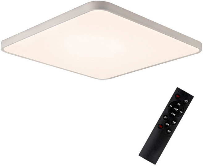 원하 삼성 칩셋 LED 정사각 75W 천장등 + 리모컨 세트, 화이트