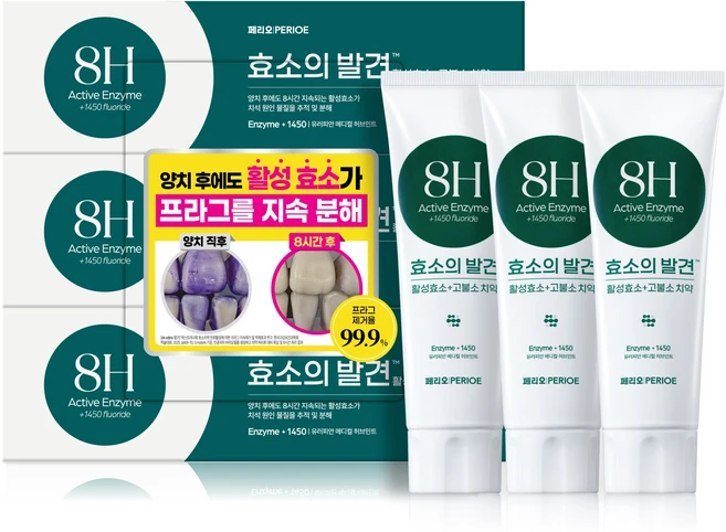 페리오 효소의발견 1450 고불소 치약 유러피안민트 100g, 1개, 3개입 - 쿠팡