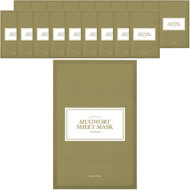 아임프롬 머그워트 시트 마스크팩, 1개입, 20개 - 쿠팡