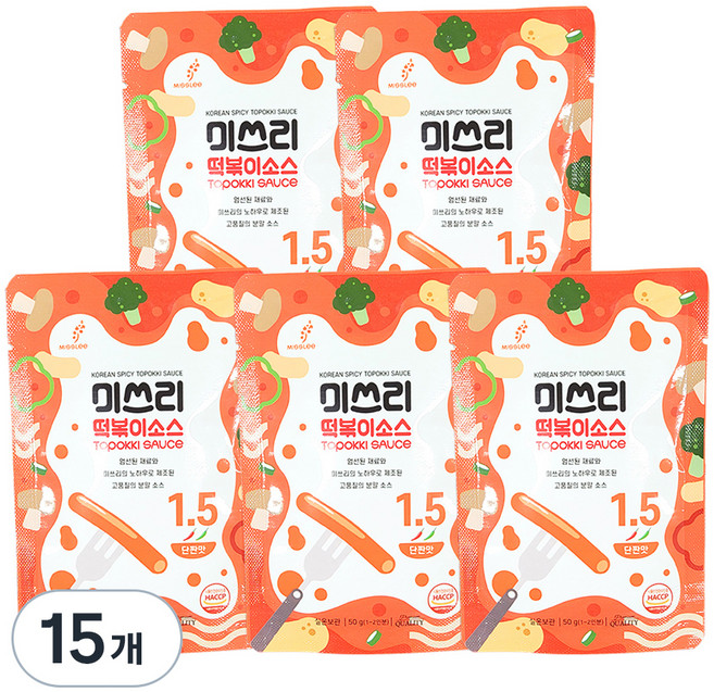 미쓰리 떡볶이 소스 1.5 단짠맛, 50g, 15개