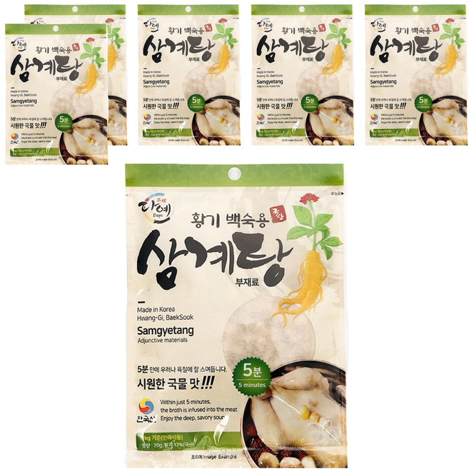 다예 황기 백숙용 삼계탕 부재료, 6개, 20g