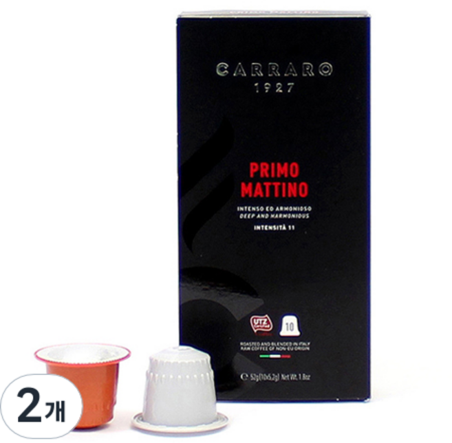 까라로 네스프레소 호환 커피캡슐 블랙라인 프리모마티노, 5.2g, 10개입, 2개