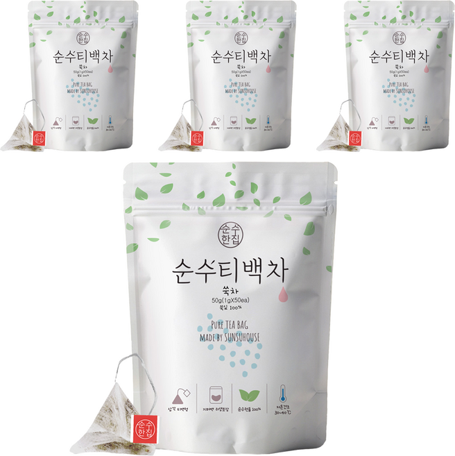 순수한집 쑥차 삼각티백, 1g, 50개입, 4개