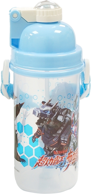 ULTRAMAN 超人力霸王 布雷薩 彈跳水壺 適合六歲以上, 藍色, 500ml, 1個