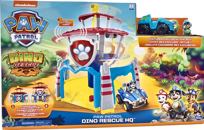 PAW PATROL 汪汪隊立大功 恐龍救援音效變形總部 附樂樂 + 越野車, 1盒