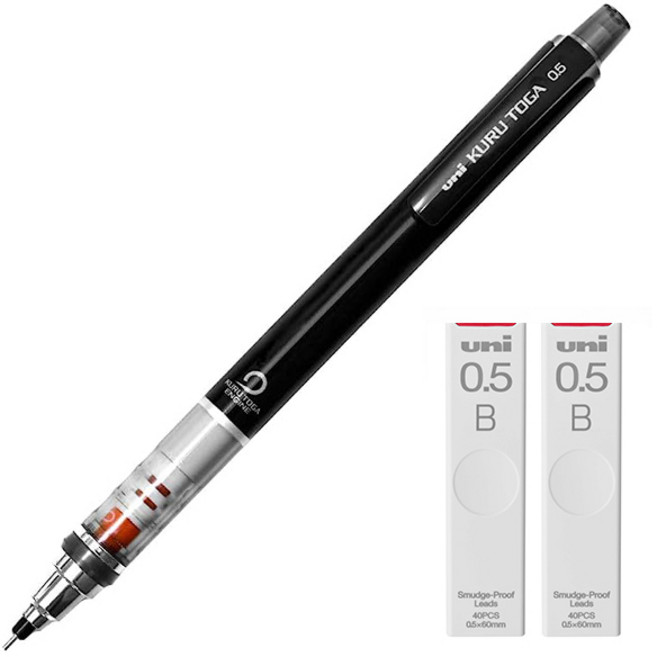 쿠루토가 샤프 스탠다드 모델 블랙 M5-450 + 전용 샤프심 B 2p 세트, 0.5mm, 1개