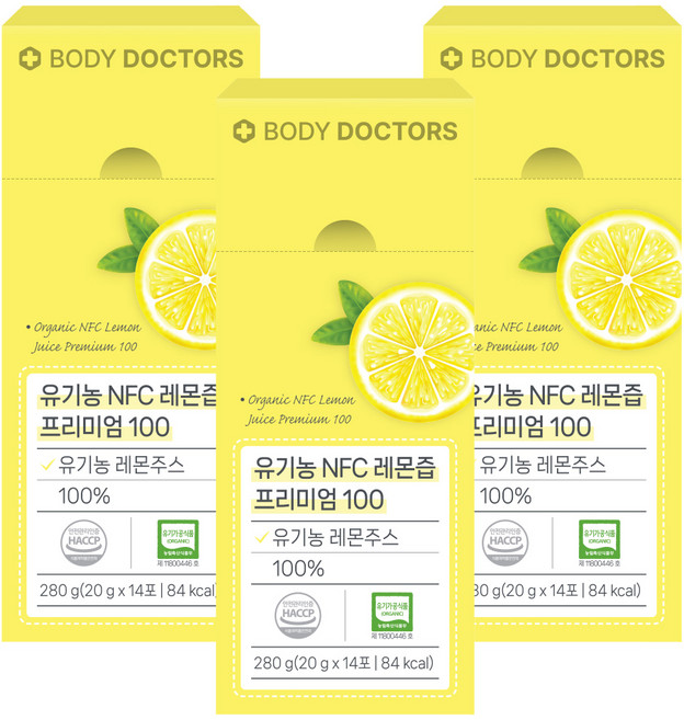 바디닥터스 유기농 NFC 레몬즙 프리미엄 100, 20g, 42개