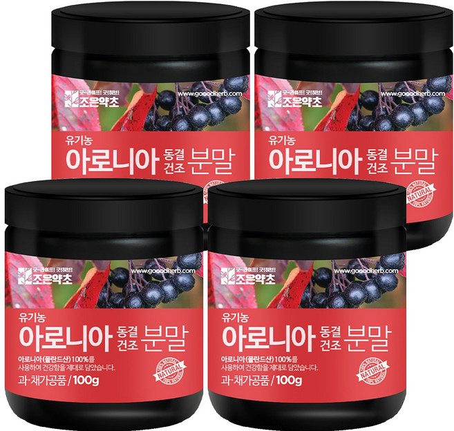 조은약초 아로니아 동결건조 분말, 4개, 100g