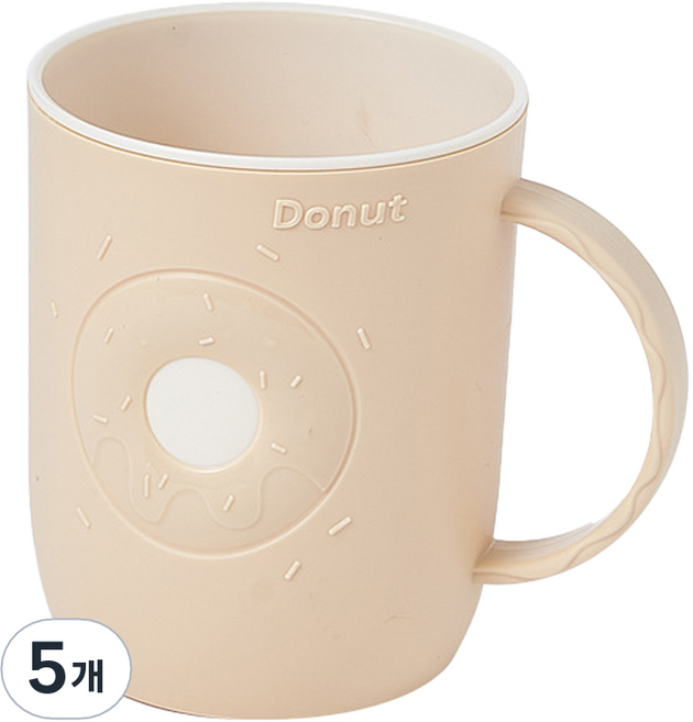 몬드스팟 도넛 욕실 양치컵 YY57690, 베이지, 5개
