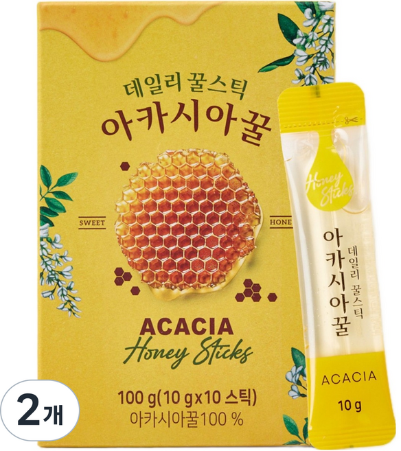 每日蜂蜜棒 洋槐蜜 10入, 2個, 100g