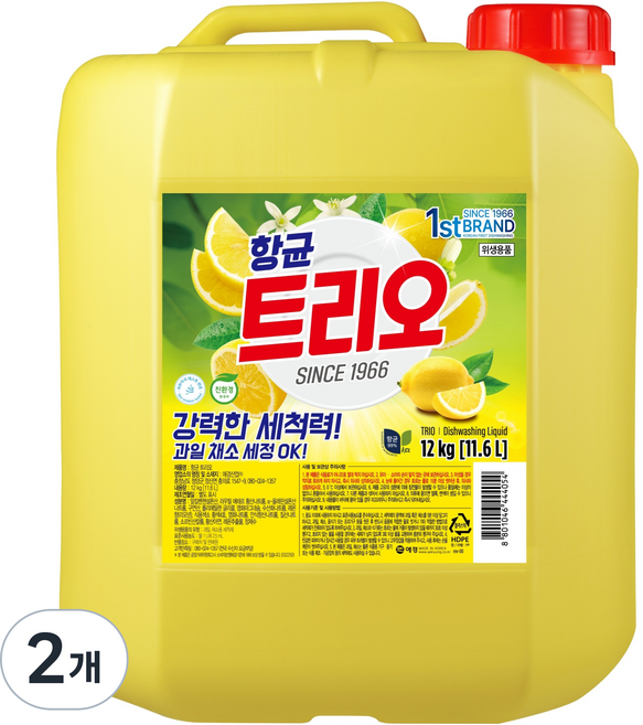 트리오 항균 주방세제, 12kg, 2개