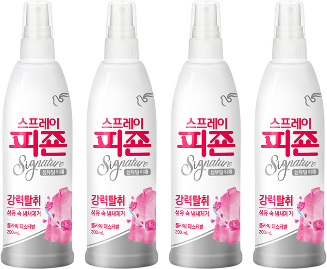 피죤스프레이형 섬유탈취제 강력탈취 시그니처 본품 플라워 페스티벌, 200ml, 4개