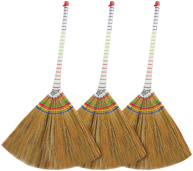 월드크린 미얀마 꽃 롱갈대비 빗자루, 3개, 혼합색상