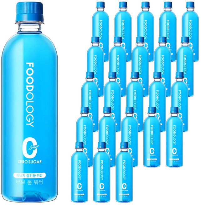 푸드올로지 터보 붐 워터 제로 슈가 음료, 500ml, 24개