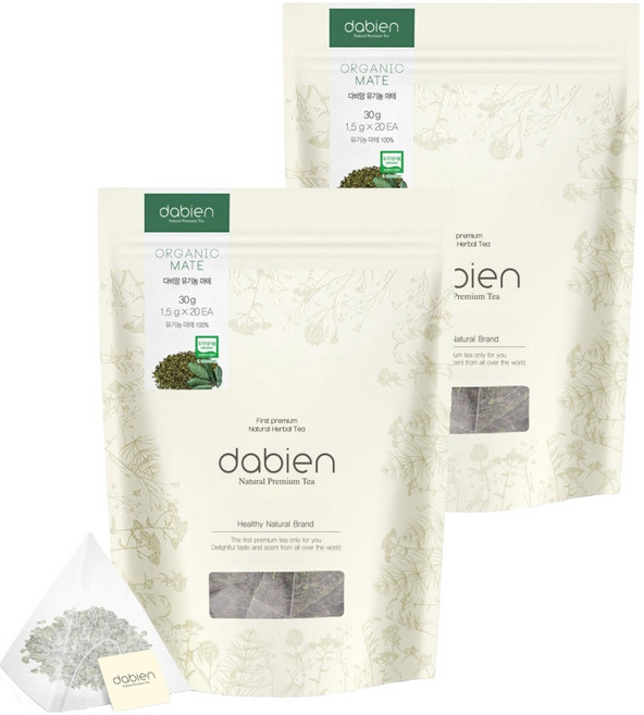 다비앙 유기농 마테차 생분해 티백, 1.5g, 20개입, 2개