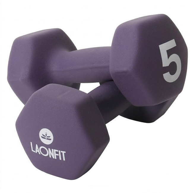 Laonfit 深紫色啞鈴, 5kg, 2個