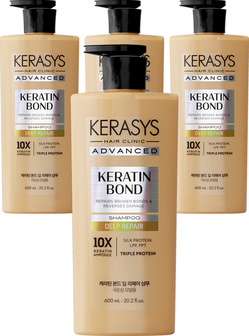 케라시스 어드밴스드 케라틴 본드 딥 리페어 샴푸, 600ml, 4개