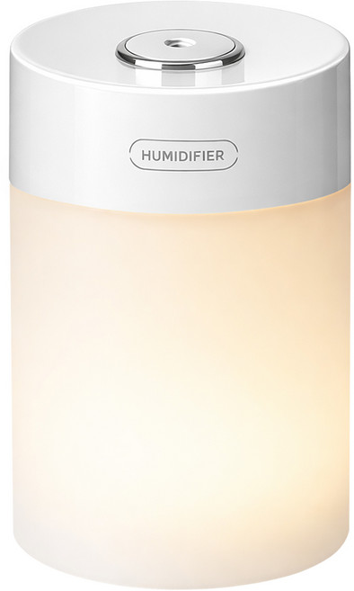 홈플래닛 무드 라이팅 미스트 분사 미니 가습기 600ml, 화이트, LLD-J261