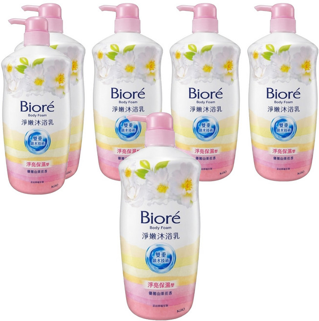 Biore 蜜妮 淨嫩沐浴乳 山茶花 淨亮保濕, 1kg, 6瓶