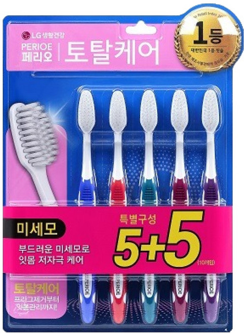 페리오 토탈케어 미세모 칫솔, 10개입, 1개