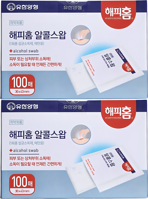 해피홈 알콜 스왑, 100개입, 2개